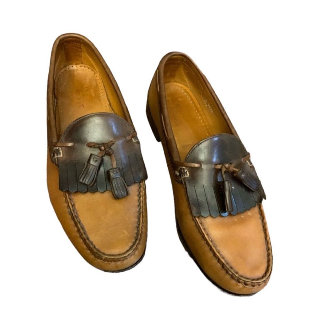Allen Edmonds Nashua Tassel Loafer, men's size 12 Tan and Brown